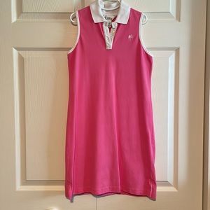 LILLY PULITZER Hibiscus Pink Pique Polo Tennis Dress, EUC